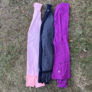 Set of Three LULULEMON long sleeve workout tops- 4,4,8